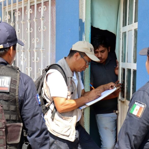 Personal de la SSPC participa en Jornadas de Paz en Gaviotas Norte, Tabasco, para fortalecer la prevención y seguridad ciudadana.
