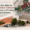 Infografía con vista aérea del Gimnasio La Choca en Avenida Paseo La Choca y fachada del Centro de Convenciones Tabasco 2000, dos predios del Gobierno de Tabasco en proceso de licitación pública por 414 millones 989 mil pesos.