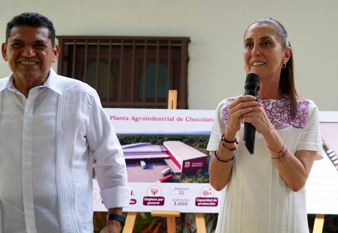 Claudia Sheinbaum presenta proyecto de Planta Agroindustrial de Chocolate Bienestar en Tabasco