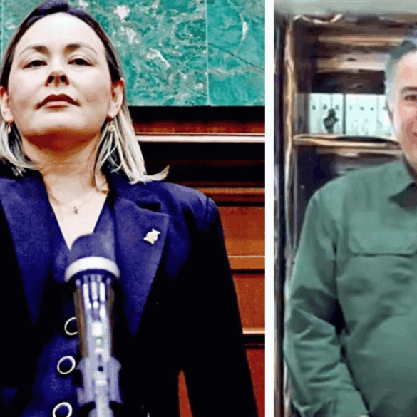 Yeraldine Bonilla rinde protesta como gobernadora interina de Sinaloa junto al senador Enrique Inzunza Cázarez.