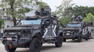 Elementos de la SSPC realizan recorridos de seguridad y proximidad social en colonias de Villahermosa, Tabasco.