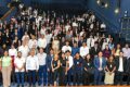 Estudiantes participan en la inauguración del UJATMUN VI en la UJAT de Villahermosa, Tabasco, encabezada por Guillermo Narváez Osorio.
