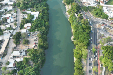 Vista aérea del río Carrizal y el corredor Paseo Tabasco donde iniciará Villahermosa 2030