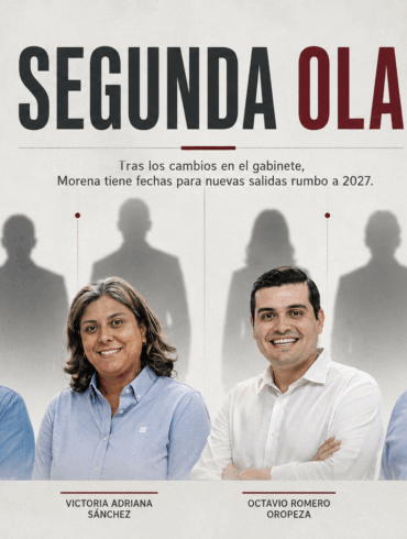 Cuatro funcionarios identificados como parte de la segunda ola de aspirantes a candidaturas de Morena en Tabasco rumbo a 2027: María del Carmen Zapata, Victoria Adriana Sánchez, Octavio Romero Oropeza y Javier Pérez Ramírez.