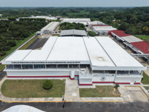 Vista aérea de la planta de producción de moscas estériles contra el gusano barrenador en Metapa, Chiapas.