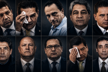 Collage de retratos de diez ex gobernadores mexicanos procesados por corrupción, narcotráfico y otros delitos, en composición de cuadrícula con iluminación dramática