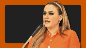 Karla Rabelo Estrada, nueva coordinadora estatal de Movimiento Ciudadano en Tabasco, durante evento del partido naranja.