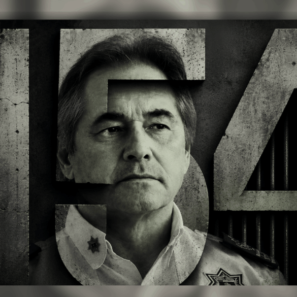 Ilustración editorial de Hernán Bermúdez atrapado dentro del número 154, que representa la condena solicitada por la Fiscalía.