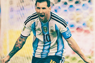 Lionel Messi celebra con un grito de euforia tras marcar para Argentina y convertirse en el máximo goleador histórico de los Mundiales.