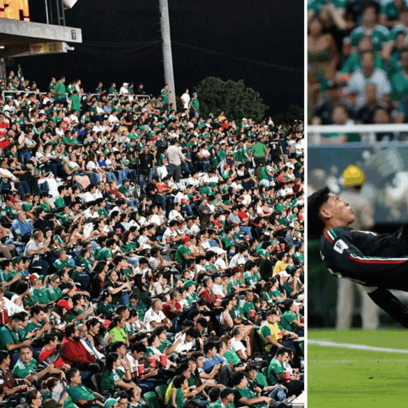 Aficionados tabasqueños en el Centenario 27 de Febrero y Edson Álvarez despeja con chilena en México vs Corea del Sur, Mundial 2026