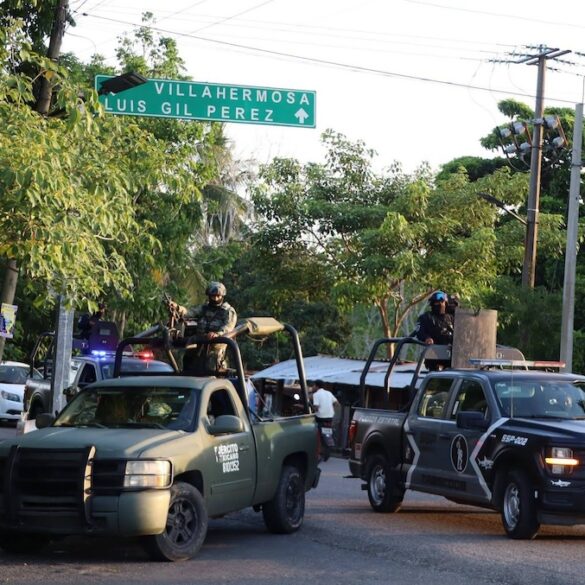 Elementos de la SSPC, Guardia Nacional y Ejército Mexicano participan en operativo de seguridad en Centro, Tabasco.