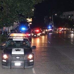 Elementos de seguridad participan en el Operativo Tabasco Seguro para reforzar la vigilancia y prevenir delitos en la entidad.