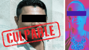 Composición fotográfica sobre el caso de feminicidio de Nancy Jacqueline en Tabasco; aparece el responsable condenado a 60 años de prisión junto a una imagen de archivo de la víctima tras la sentencia emitida por el Poder Judicial.