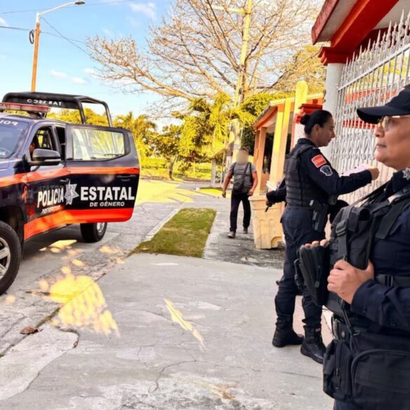 Elementos de la SSPC y la Policía de Género brindan atención a reportes de violencia familiar en Tabasco.