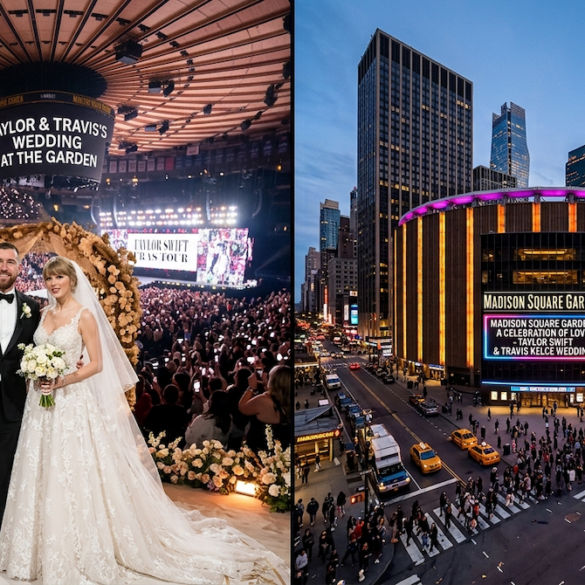 Taylor Swift y Travis Kelce en medio de rumores sobre una posible boda en Nueva York.