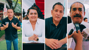 Erubiel Alonso Que y otros políticos declaran ante medios tras el cierre del Food Park en el Gimnasio La Choca