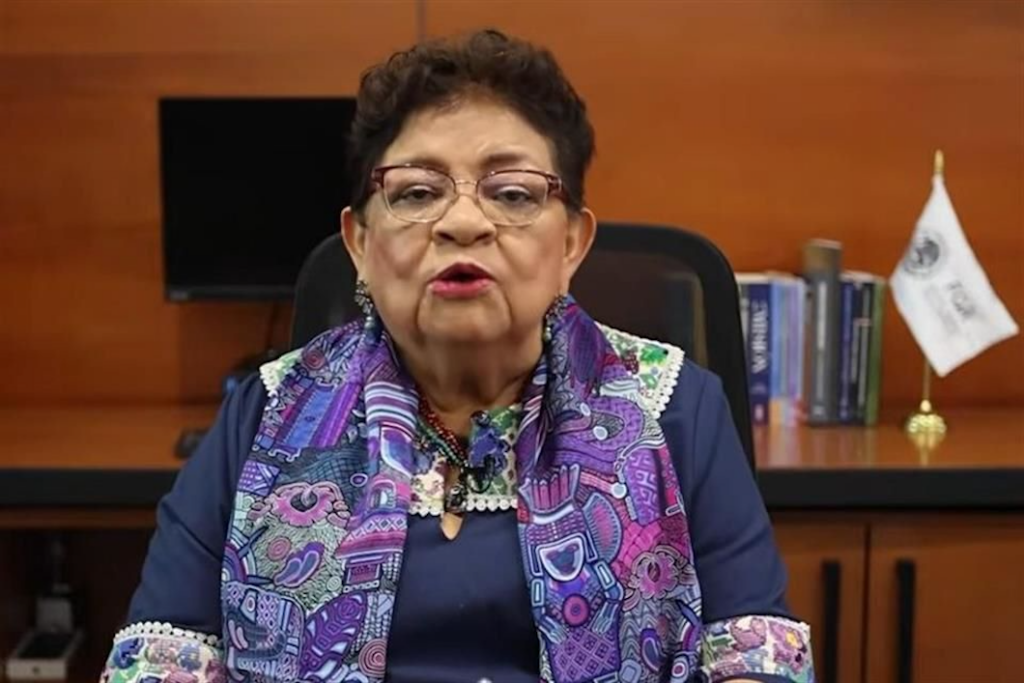Ernestina Godoy Ramos, titular de la FGR, durante el mensaje donde anunció la detención de Ernesto Ruffo