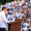 El gobernador Javier May presenta los resultados de su gobierno y afirma que Tabasco no volverá al pasado durante el Encuentro con el Pueblo en Villahermosa.