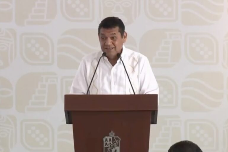 El gobernador Javier May Rodríguez durante su rueda de prensa semanal del 28 de julio de 2026