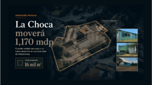 Vista aérea del predio de La Choca con una proyección conceptual del nuevo desarrollo que recibiría una inversión de 1,170 millones de pesos.