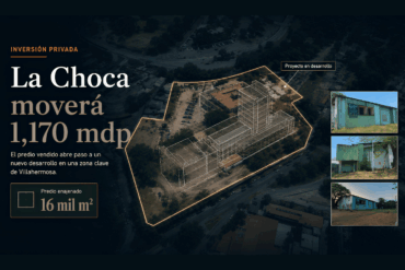 Vista aérea del predio de La Choca con una proyección conceptual del nuevo desarrollo que recibiría una inversión de 1,170 millones de pesos.