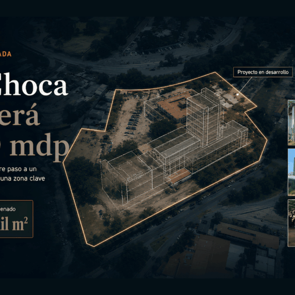 Vista aérea del predio de La Choca con una proyección conceptual del nuevo desarrollo que recibiría una inversión de 1,170 millones de pesos.