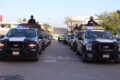 Elementos de la SSPC realizan el Operativo Reforzamiento de Centro con patrullajes preventivos y filtros de revisión en el municipio de Centro, Tabasco.