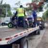 Elementos de la SSPC realizan un operativo de supervisión a motocicletas en el municipio de Centro, Tabasco.