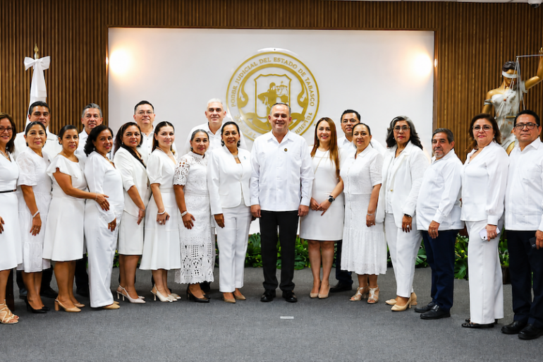 Carlos Efraín Reséndez Bocanegra presenta el informe semestral sobre la transformación del Poder Judicial de Tabasco en Villahermosa.
