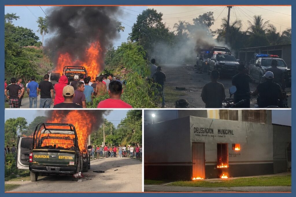Mosaico de pobladores, patrullas incendiadas y delegación municipal en Azucena