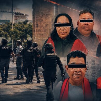 Composición con agentes durante el operativo federal en Paraíso y cinco personas detenidas presentadas ante la FGR.