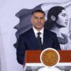 Omar García Harfuch durante la conferencia sobre resultados de la Estrategia Nacional de Seguridad en México