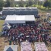 Vista aérea de la Jornada de Atención en Cárdenas, Tabasco, con cientos de asistentes