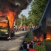 Patrulla de la Guardia Estatal y delegación municipal incendiadas en Azucena, Cárdenas