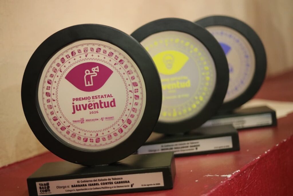 Reconocimientos entregados en el Premio Estatal de la Juventud 2026 de Tabasco