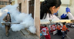 Composición sobre fumigación contra el dengue, detección de VPH y atención de una emergencia vial