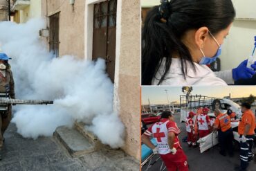 Composición sobre fumigación contra el dengue, detección de VPH y atención de una emergencia vial
