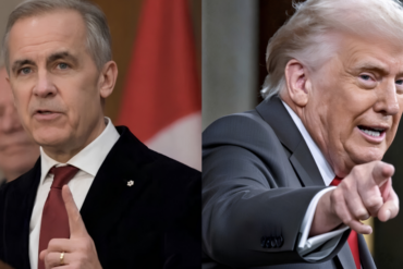 Donald Trump durante la propuesta de renombrar el lago Ontario como Lake America