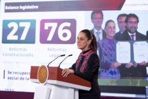 Claudia Sheinbaum durante la conferencia matutina del 2 de septiembre de 2026