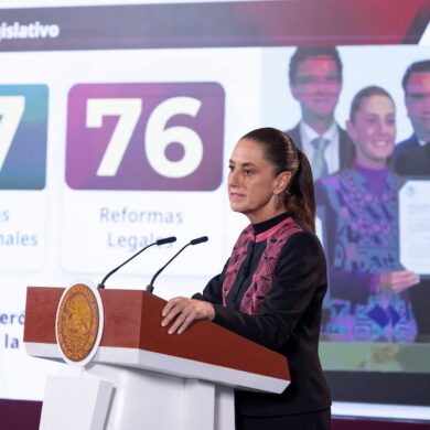 Claudia Sheinbaum durante la conferencia matutina del 2 de septiembre de 2026