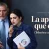 Adán Augusto López y Andrea Chávez en una imagen editorial sobre la derrota de la senadora en el proceso interno de Morena por la candidatura de Chihuahua.