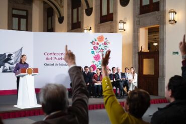 Claudia Sheinbaum durante la presentación de datos sobre agua entubada e infraestructura hídrica en México