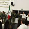 Escolta militar rinde honores al lábaro patrio durante la apertura del Primer Periodo Ordinario de la LXV Legislatura de Tabasco
