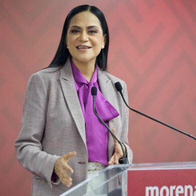 Ariadna Montiel durante conferencia de Morena sobre encuestas e inconformidades rumbo a 2027