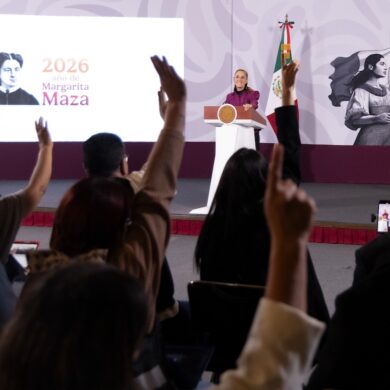 Claudia Sheinbaum Pardo durante la conferencia matutina en la que destacó las acciones de Atención a las Causas