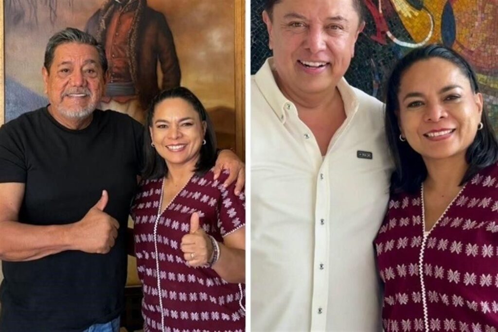 Beatriz Mojica durante encuentros políticos con Félix Salgado y Pablo Amílcar en Guerrero