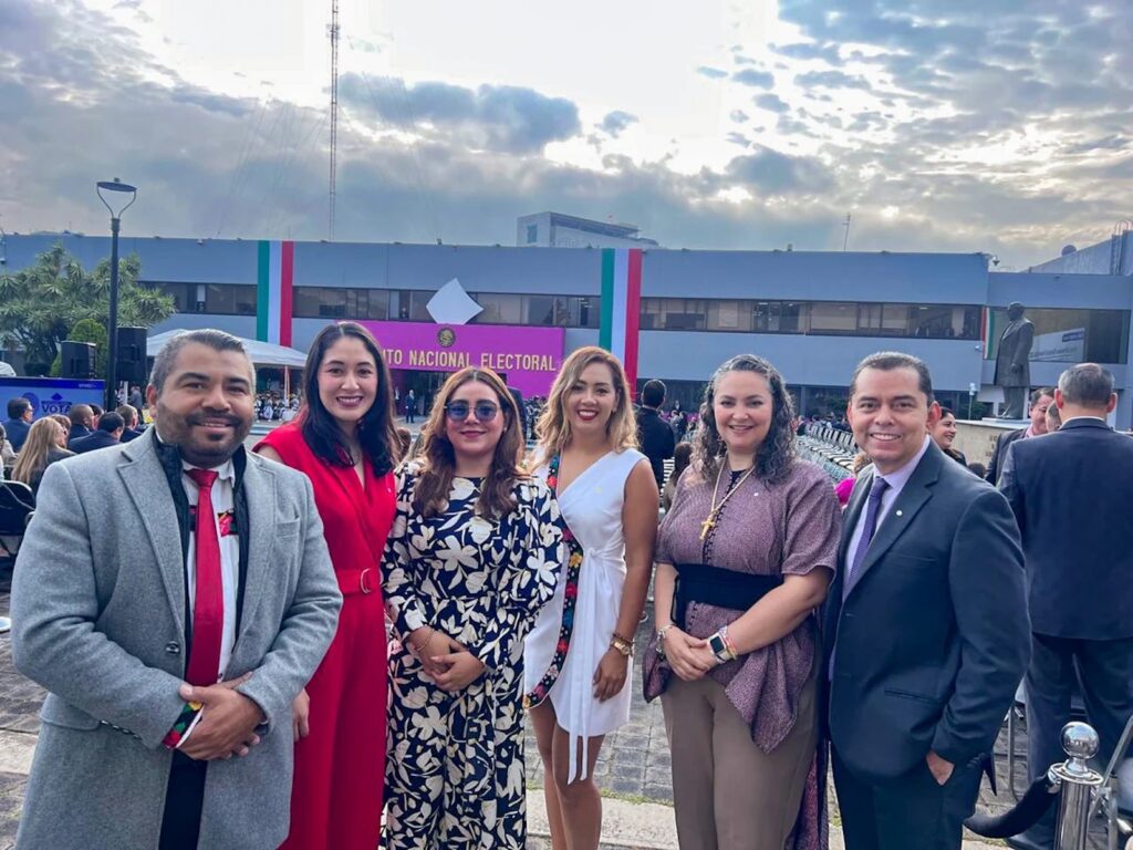 Consejeros del IEPCT durante una visita a la Ciudad de México el 10 de septiembre para participar en el arranque del proceso electoral federal.