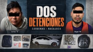 Carlos “N” y Ángel “N”, detenidos en operativos realizados en Nacajuca y Cárdenas