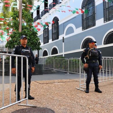 Operativo de seguridad y vialidad durante el Grito de Independencia en Villahermosa