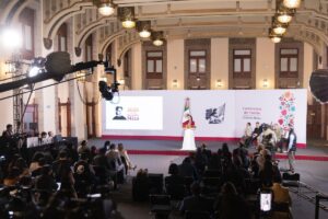 Claudia Sheinbaum durante la conferencia matutina donde destacó la reducción de homicidios dolosos